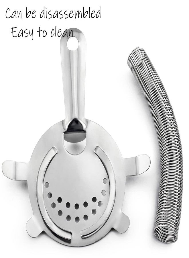HUNCHA Stainless Steel Cocktail Drink Strainer for Home Bar and Professional Bartenders, Prong Bar Strainer, Bartenders Mixologists Drinking Water Filtering with Wire Spring, Silver, Pack of 1 - Image 2