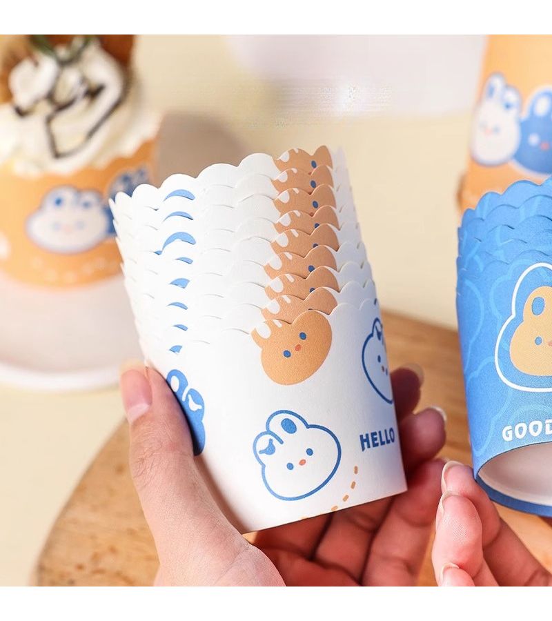 Natural Flanged Paper Cups 50 Pack Muffin Baking Supplies High Temperature Resistant - Image 4