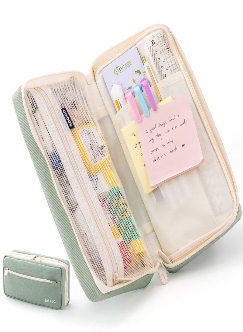 Big Capacity Pencil Pen Case Large Storage Pencil Pouch Pen Case Bag with Zipper Durable Pencil Bag Organizer Separate Compartments Pencil Holder for College Students Office School - Image 1