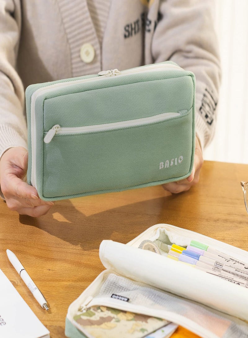 Big Capacity Pencil Pen Case Large Storage Pencil Pouch Pen Case Bag with Zipper Durable Pencil Bag Organizer Separate Compartments Pencil Holder for College Students Office School - Image 5