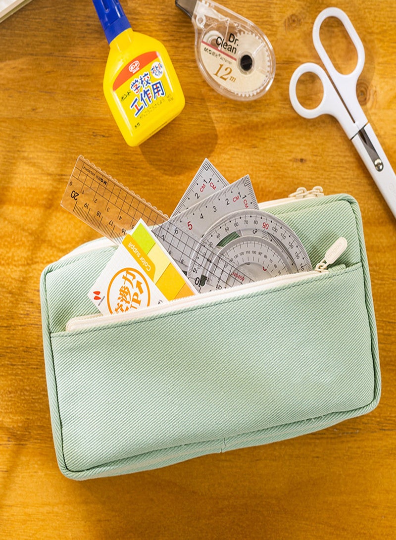 Big Capacity Pencil Pen Case Large Storage Pencil Pouch Pen Case Bag with Zipper Durable Pencil Bag Organizer Separate Compartments Pencil Holder for College Students Office School - Image 3