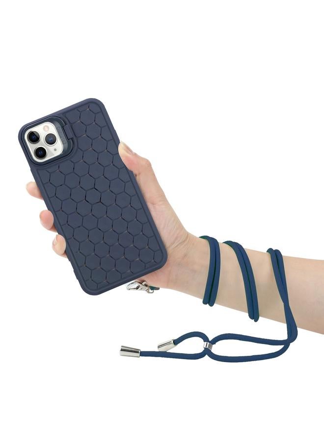 اس-توب جراب لهاتف iPhone 13 Pro Max مع حامل عدسات مشعة على شكل قرص العسل من Magsafe مع حبل - Image 3