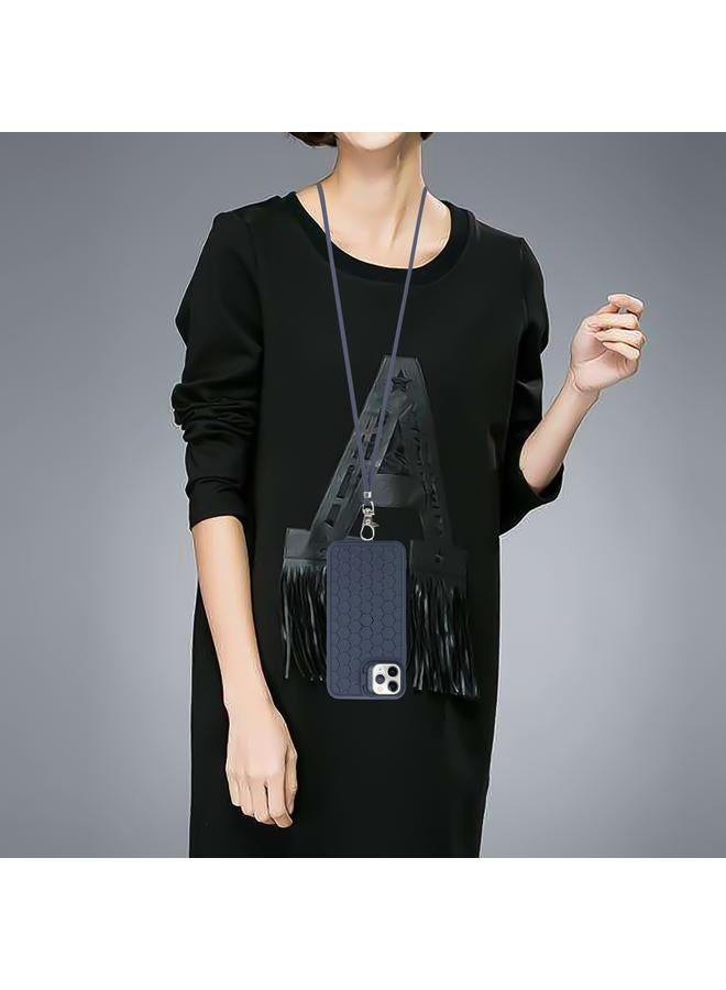 اس-توب جراب لهاتف iPhone 13 Pro Max مع حامل عدسات مشعة على شكل قرص العسل من Magsafe مع حبل - Image 5