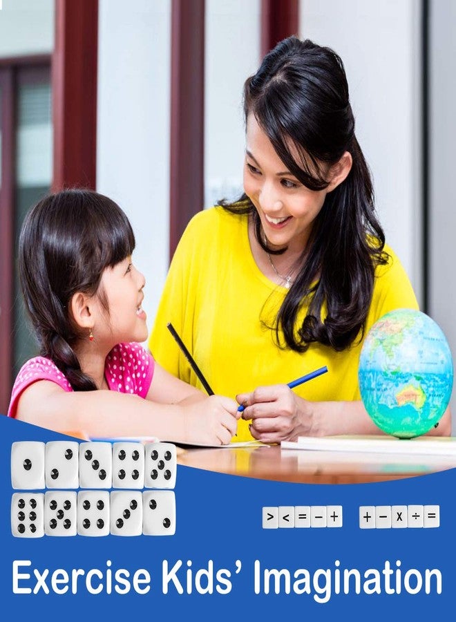 Lohoee 30Pcs Teaching Dice Acrylic Material 16mm Math Dice Games for Kids 8-12 for Teaching Classroom Supplies (Include Math Operation,Number and Dot Dice) - Image 5