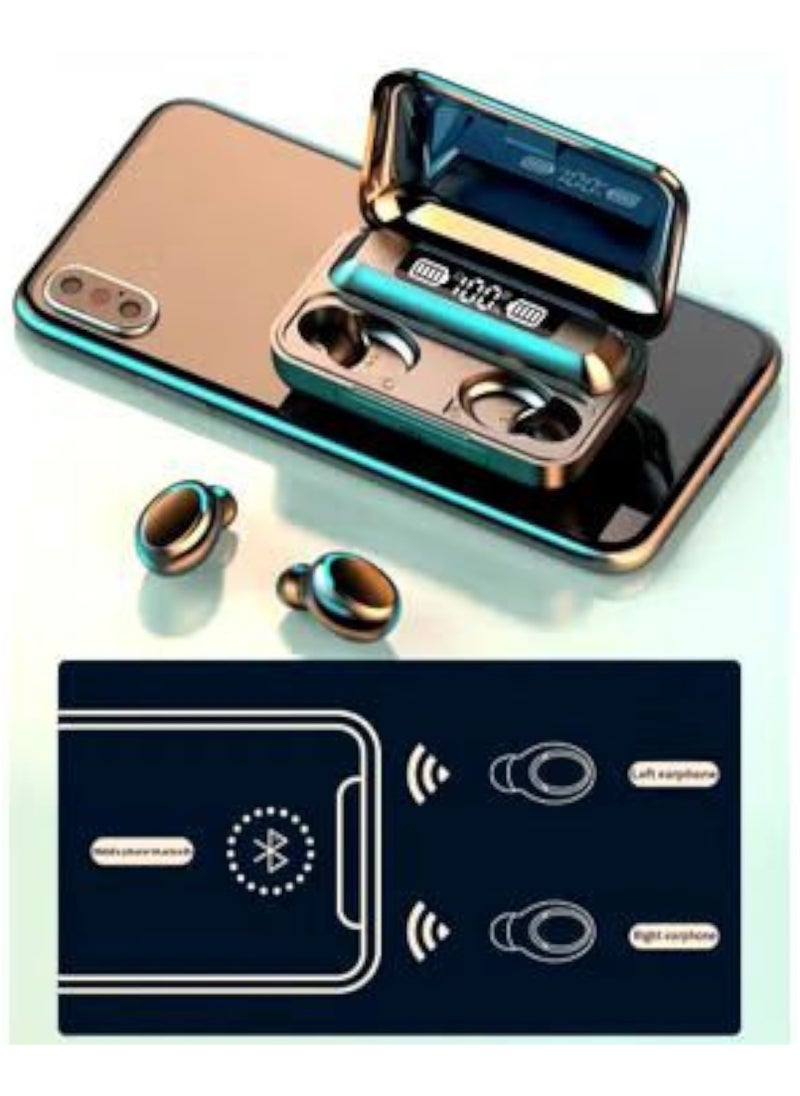 Generic - Smart Bluetooth earbuds in a charging case with an LED display to know the remaining power of each earbud separately, whether the right or left, in real time. High-resolution sound, professional quality, and touch control with a fingerprint. Long press the left earbud to summon Siri or answer and end the call. Touch the left earbud and switch songs, adjust the volume, pause, and other touches. You can use one earbud. The earbuds are not afraid of sweat or rain. The earbuds are resistant to water with a rating of IPX7. Sporty and fashionable. It uses CVC8.0 technology to reduce intelligent noise and filter noise to make calls clearer - Image 1