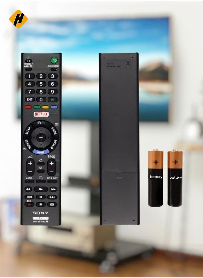 HuHa - OEM Sony RMT-TX102D Remote Control Compatible with Bravia TV Models KDL32R500C, KDL-32R500C, KDL40R550C, KDL-40R550C, KDL40WD655, KDL-40WD655, KDL48R550C, KDL-48R550C - Includes Key with battery - Image 1