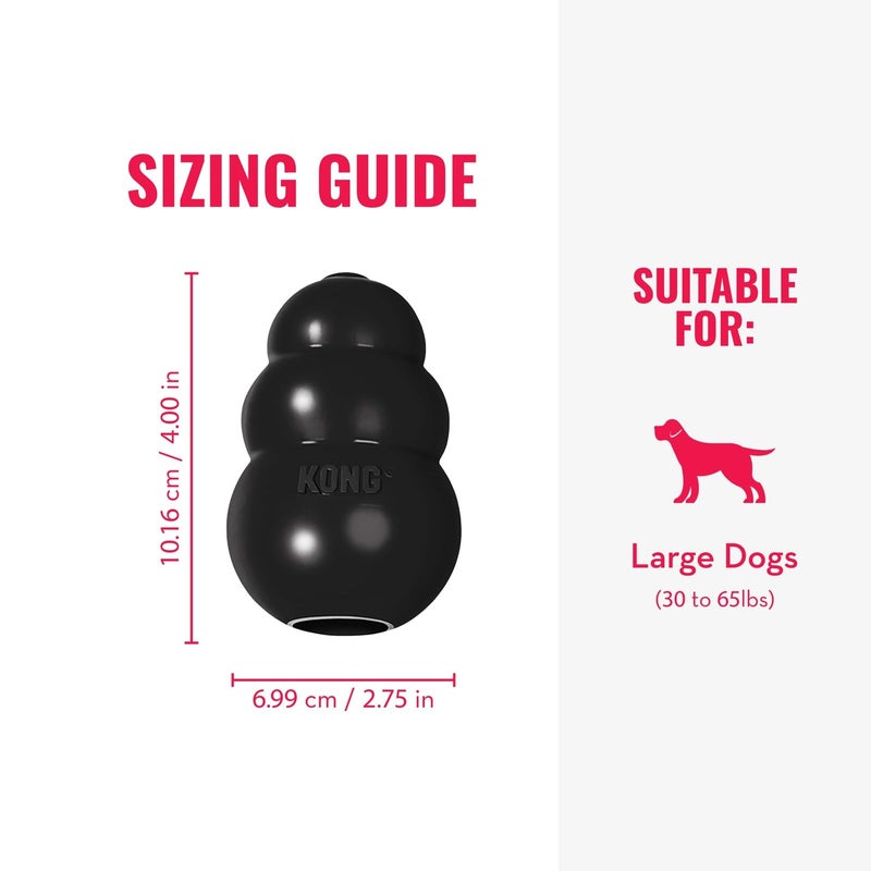 KONG Extreme Dog Toy - Fetch & Chew Toy - Treat-Filling Capabilities & Erratic Bounce for Extended Play Time Most Durable Natural Rubber Material - for Power Chewers - for Large Dogs - Image 4