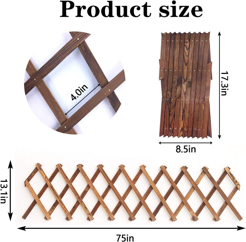 Iceyyyy Wood Lattice Wall Planter - 2Pack Expandable Hanging Wooden Planter Trellis Frame, Indoor Air Plant Vertical Rack Wall Decor for Room Garden - Image 2