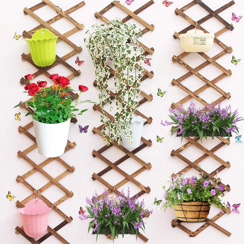 Iceyyyy Wood Lattice Wall Planter - 2Pack Expandable Hanging Wooden Planter Trellis Frame, Indoor Air Plant Vertical Rack Wall Decor for Room Garden - Image 4