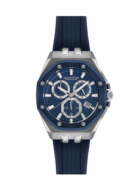 QUANTUM Men's Watch, Chronograph Display and Silicone Strap - HNG949.999, Dark Blue