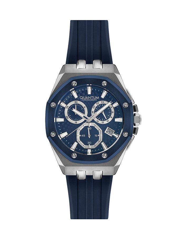Quantum - QUANTUM Men's Watch, Chronograph Display and Silicone Strap - HNG949.999, Dark Blue - Image 1