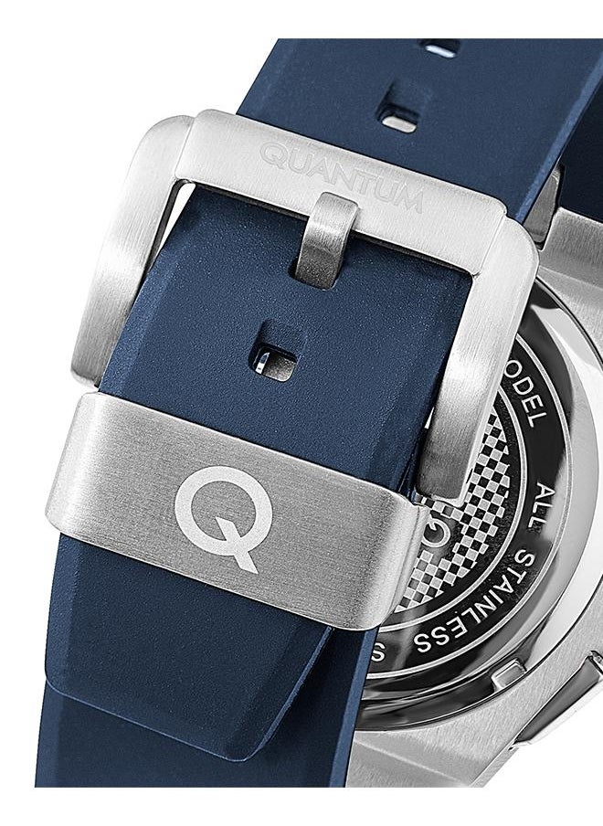 Quantum - QUANTUM Men's Watch, Chronograph Display and Silicone Strap - HNG949.999, Dark Blue - Image 1