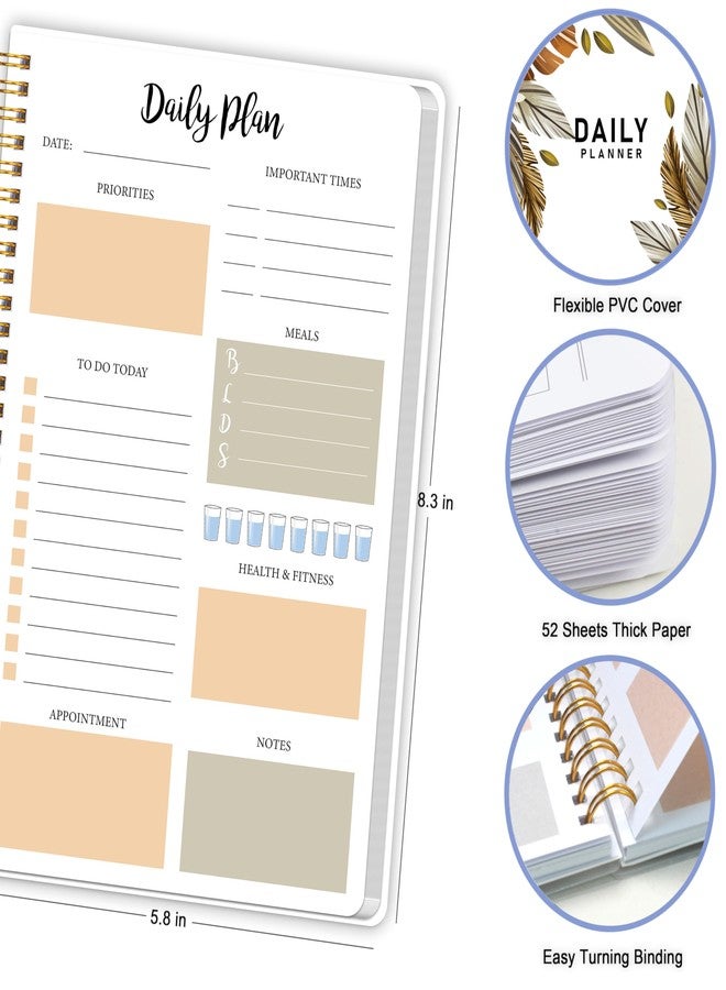 KAICN Daily Weekly Planner with Hourly Schedules, To Do List, Daily Planner for Office and Personal Organizer - Flexible PVC Cover, 5.5" X 8.5", White - Image 4