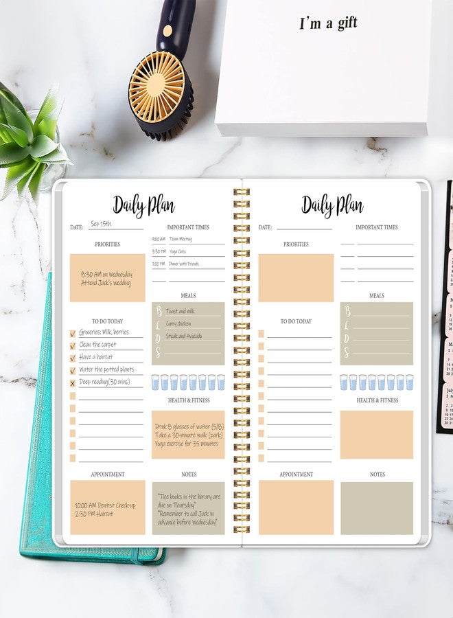 KAICN Daily Weekly Planner with Hourly Schedules, To Do List, Daily Planner for Office and Personal Organizer - Flexible PVC Cover, 5.5" X 8.5", White - Image 3