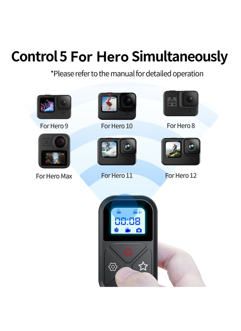 TELESIN - 80M T10 Bluetooth Remote Control For GoPro Hero 12 11 10 9 8 Max With Wrist Strap For Smart Action Camera Accessories - Image 1
