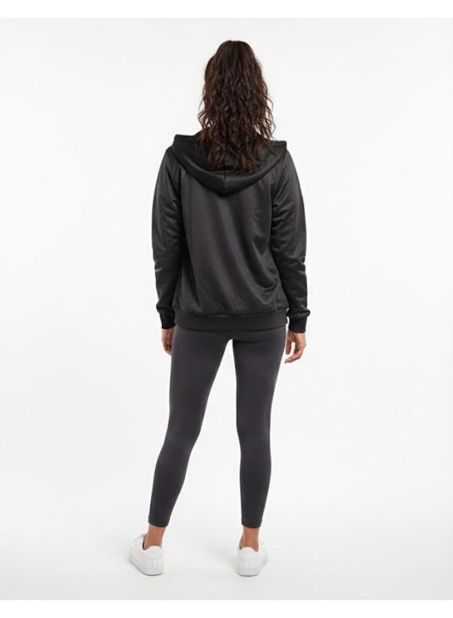 McKenzie هودي أسود بسحاب كامل للنساء - جاكيت كاجوال خفيف الوزن 100% بوليستر - Image 4