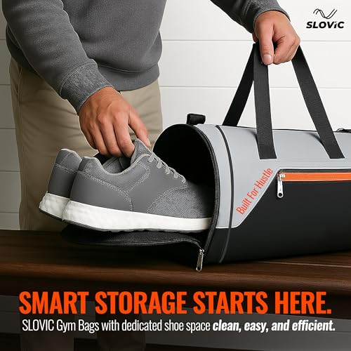 Slovic Gym Bag for Men | Bag for Traveling & Sports | Unisex Duffel Bag for Gym with Separate Shoe Compartment & Adjustable Straps | 25 LTR Travel Bag - Image 4