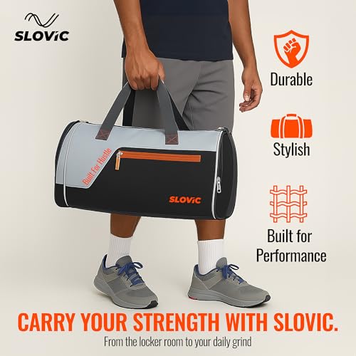 Slovic Gym Bag for Men | Bag for Traveling & Sports | Unisex Duffel Bag for Gym with Separate Shoe Compartment & Adjustable Straps | 25 LTR Travel Bag - Image 2