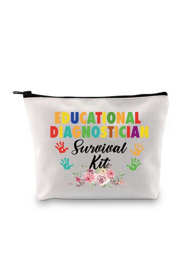 PXTIDY Educational Diagnostician Survival Kit School Diagnostician Gift Staff Mom Makeup Bag School Psychologist Zipper Pouch SPED Teacher Gift  - Image 1
