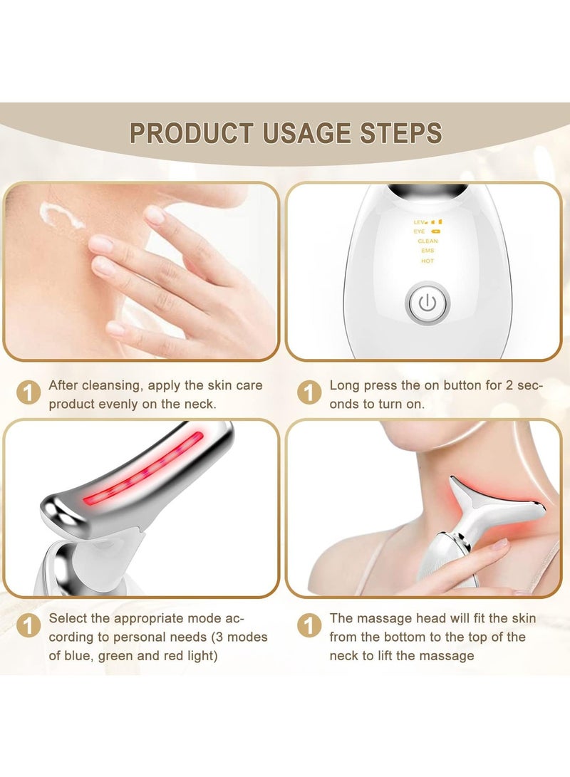 Loquat Electric Face Massager, Fade Wrinkles Skin Tightening Machine, Portable Neck Face Toning Device,Device for Anti-Aging, EMS Beauty and Skin Care Massage Heating Device. (3-Color LED Mode) - Image 3