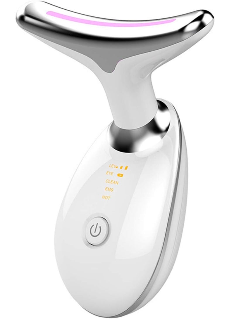 Loquat Electric Face Massager, Fade Wrinkles Skin Tightening Machine, Portable Neck Face Toning Device,Device for Anti-Aging, EMS Beauty and Skin Care Massage Heating Device. (3-Color LED Mode) - Image 1