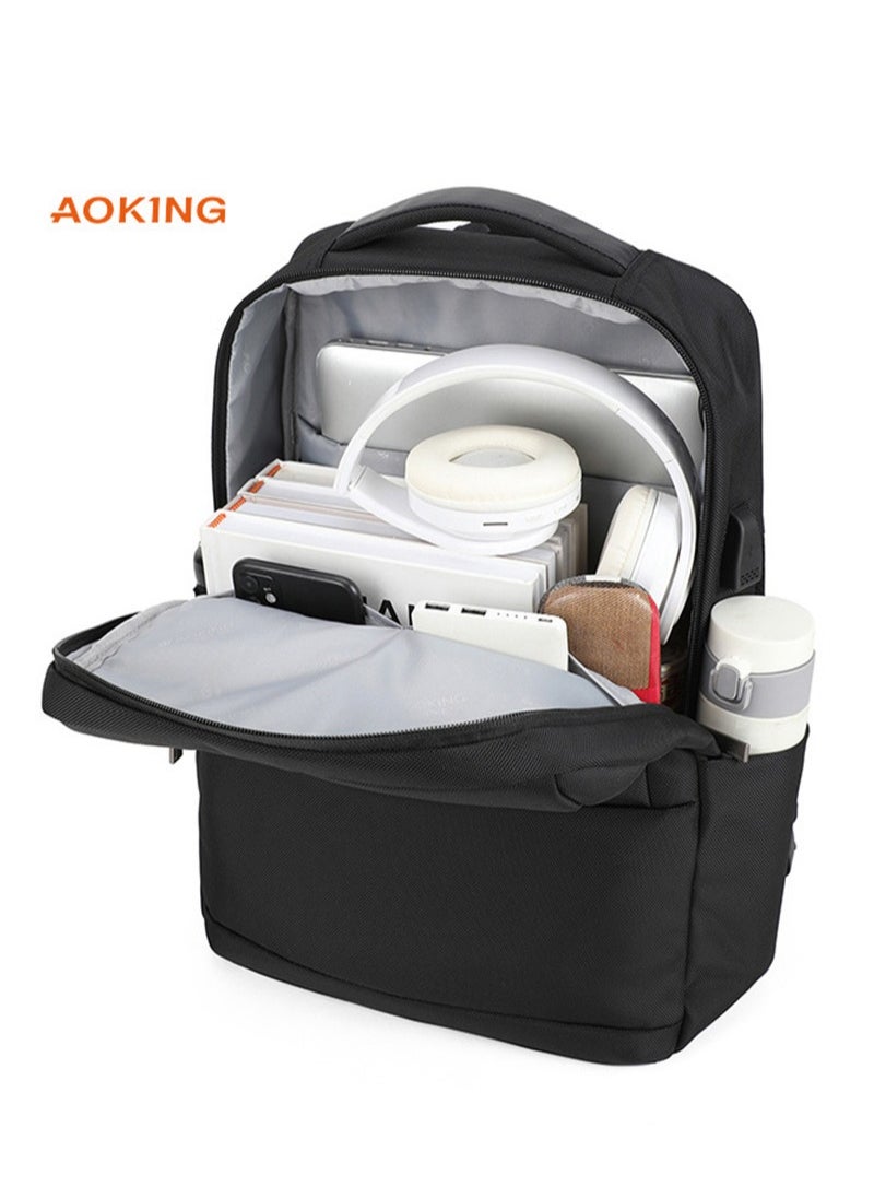 Laptop Backpack for Travel Water Resistant College Backpack for Men Laptop Bag with USB Charging Port,Black
