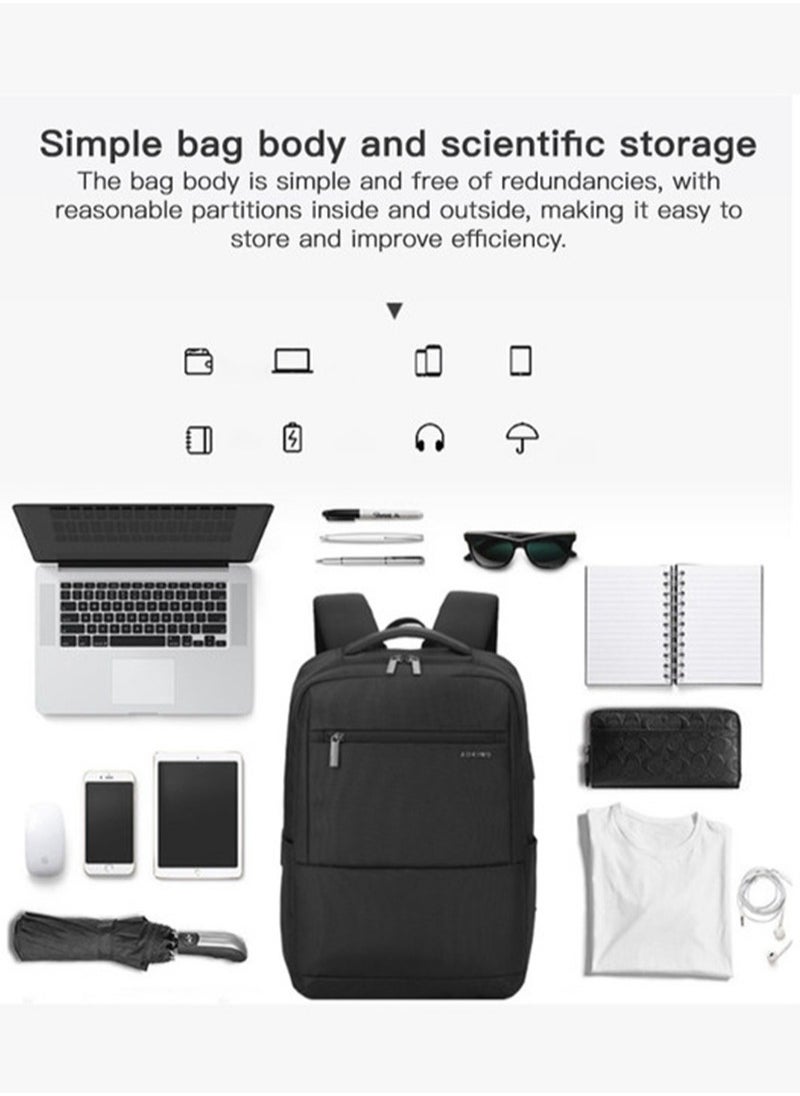 Laptop Backpack for Travel Water Resistant College Backpack for Men Laptop Bag with USB Charging Port,Black