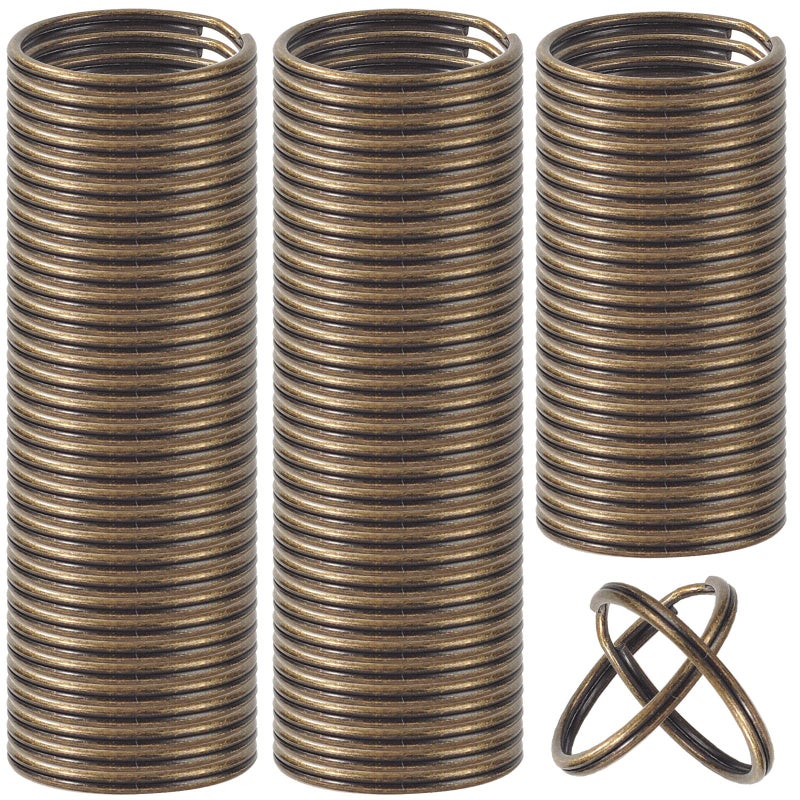 HXSEMAYIG 200PCS Key Rings Split Bulk Keyrings for Keychain and Crafts Bronze 