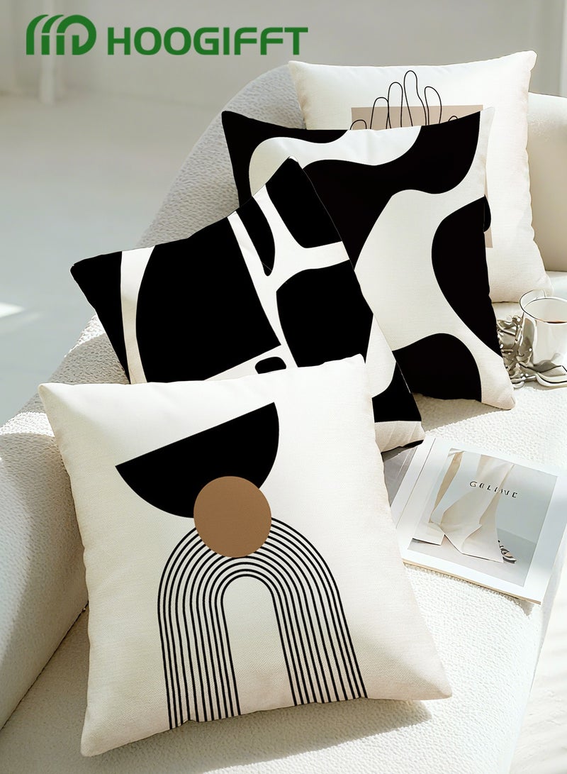 HOOGIFFT Pillow Covers Set of 4, Throw Pillow Cover, Modern style Cushion Covers 45cm x 45cm,For Living Room Sofa Couch Bed Pillowcases 18x18 inches（Double sided pattern） - Image 3