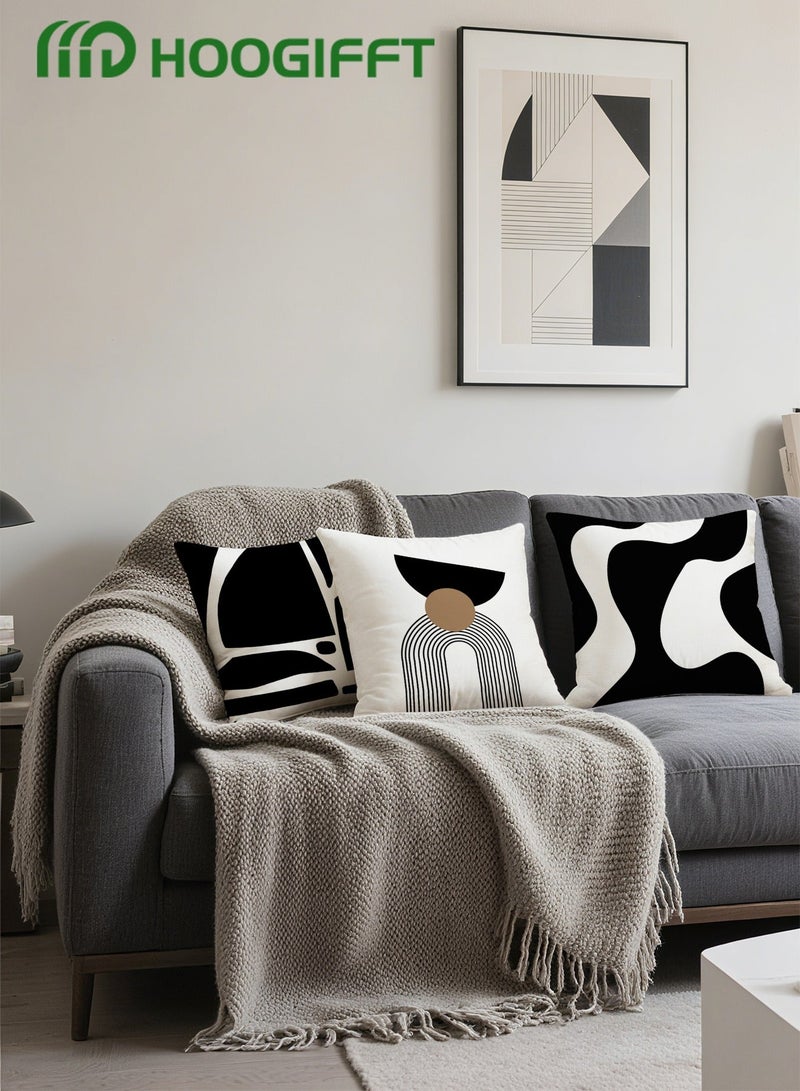 HOOGIFFT Pillow Covers Set of 4, Throw Pillow Cover, Modern style Cushion Covers 45cm x 45cm,For Living Room Sofa Couch Bed Pillowcases 18x18 inches（Double sided pattern） - Image 2