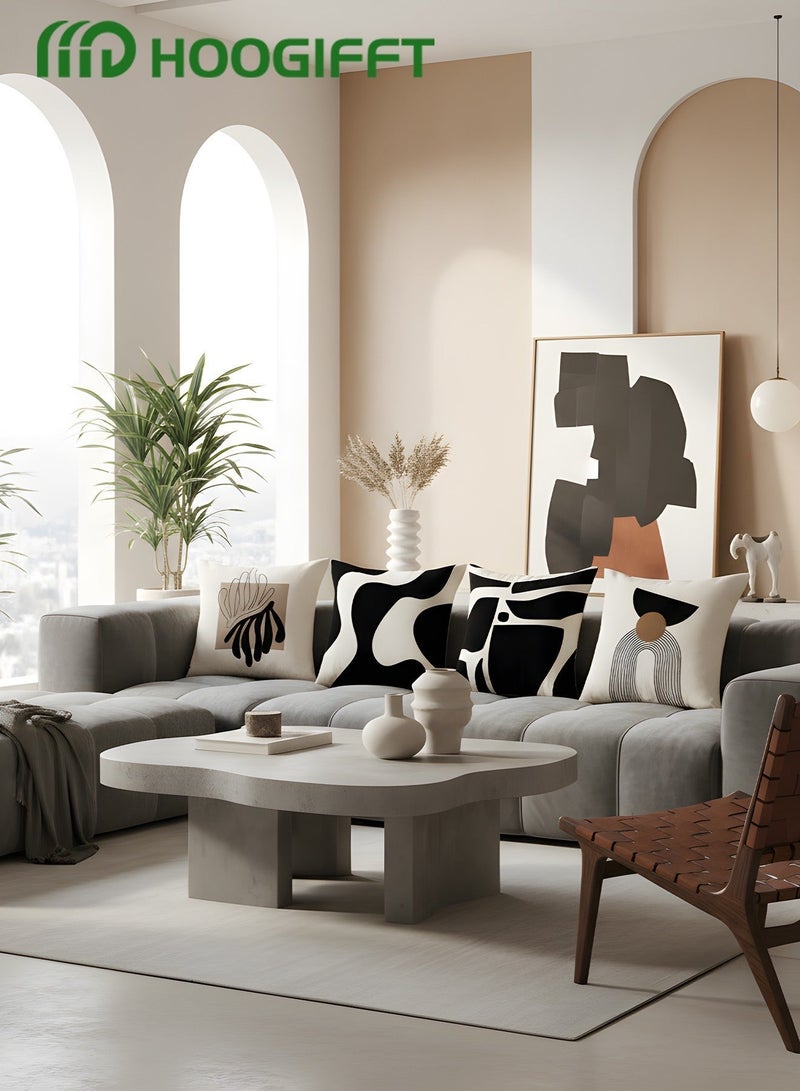 HOOGIFFT Pillow Covers Set of 4, Throw Pillow Cover, Modern style Cushion Covers 45cm x 45cm,For Living Room Sofa Couch Bed Pillowcases 18x18 inches（Double sided pattern） - Image 3