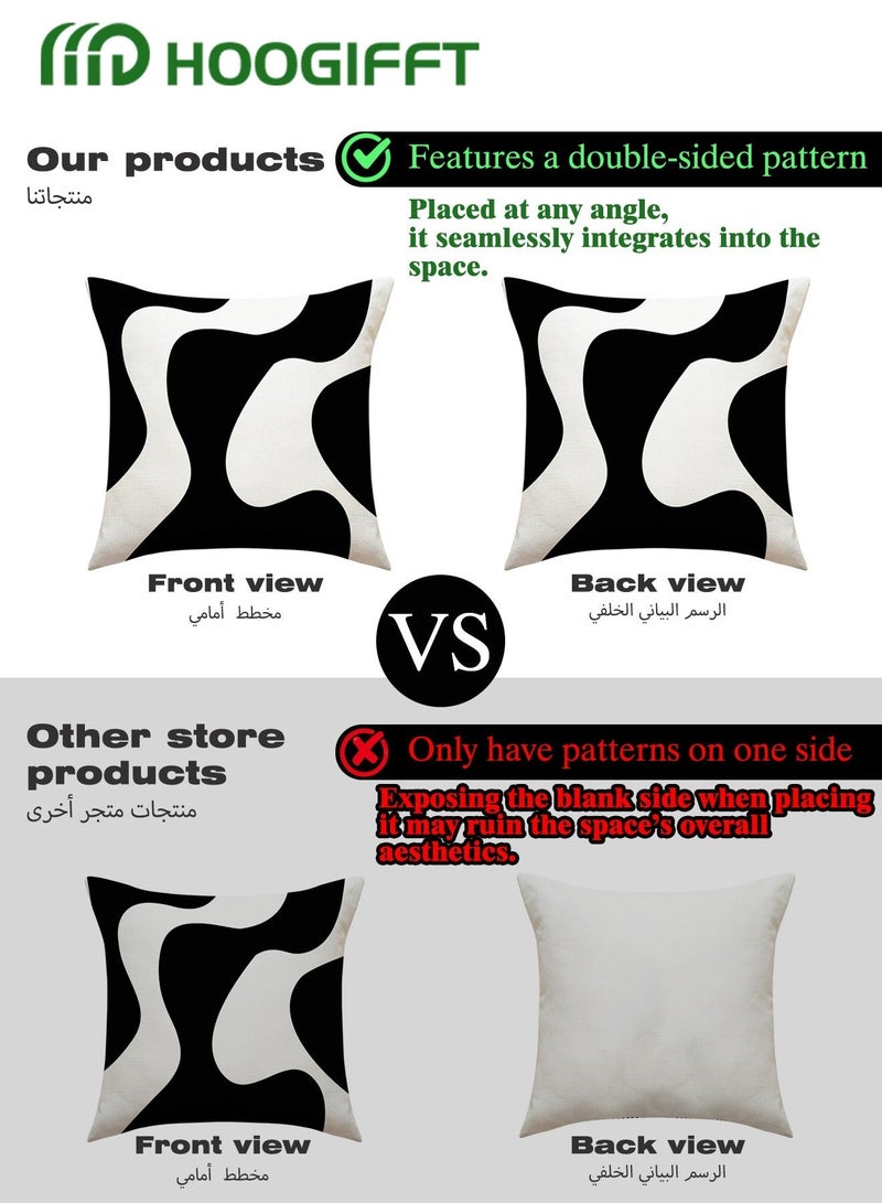 HOOGIFFT Pillow Covers Set of 4, Throw Pillow Cover, Modern style Cushion Covers 45cm x 45cm,For Living Room Sofa Couch Bed Pillowcases 18x18 inches（Double sided pattern） - Image 4