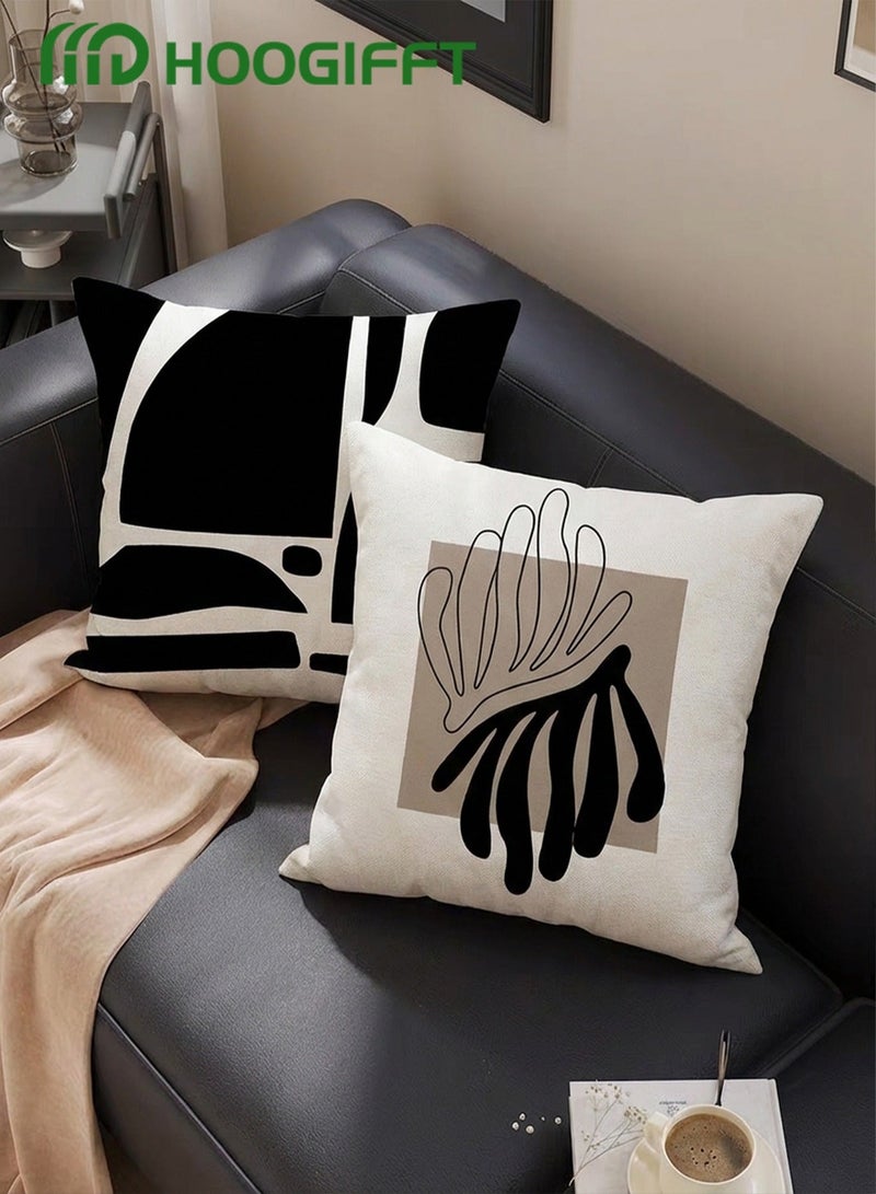 HOOGIFFT Pillow Covers Set of 4, Throw Pillow Cover, Modern style Cushion Covers 45cm x 45cm,For Living Room Sofa Couch Bed Pillowcases 18x18 inches（Double sided pattern） - Image 5