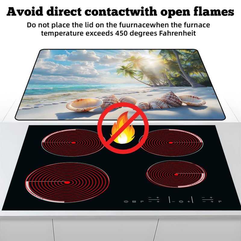 AOHMPT Multi-Design Stove Top Cover for Glass/Electric Stoves - 3-in-1 Heat-Resistant Protector Mat, Non-Slip Drying Rack 28"x20" - Image 3