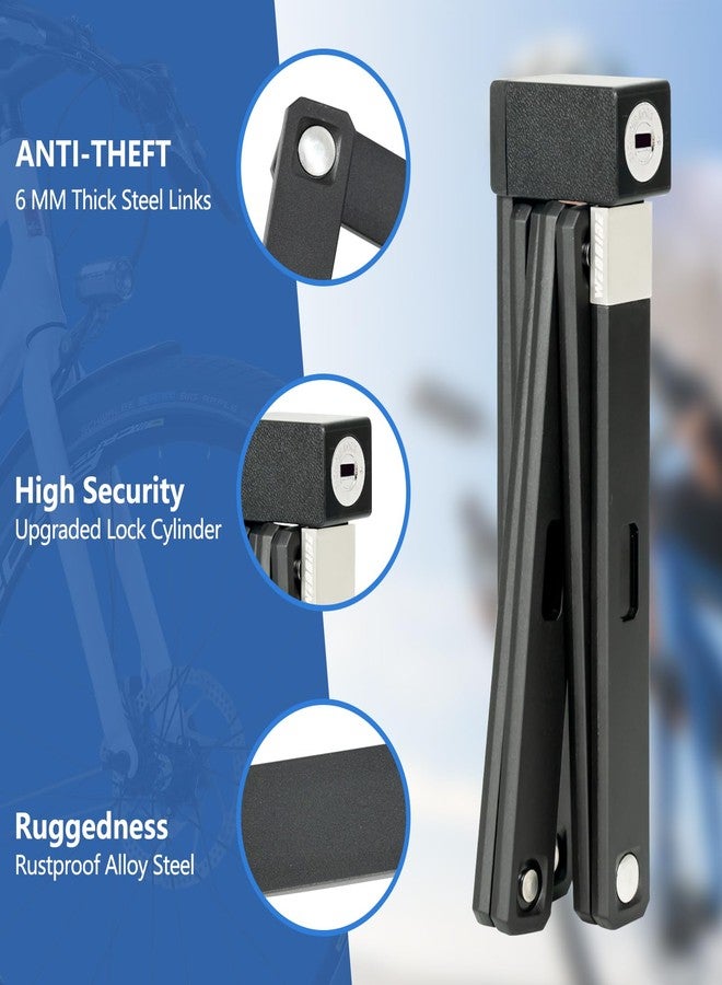 Weogine Folding Bike Lock - Award Winning Patented Lightweight High Security Bicycle Lock - Heavy Duty Anti Theft Smart Secure Guard with Key and Case for Bikes or Scooter - Image 4