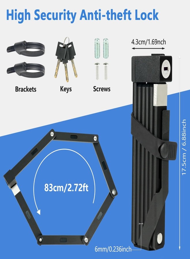Weogine Folding Bike Lock - Award Winning Patented Lightweight High Security Bicycle Lock - Heavy Duty Anti Theft Smart Secure Guard with Key and Case for Bikes or Scooter - Image 2