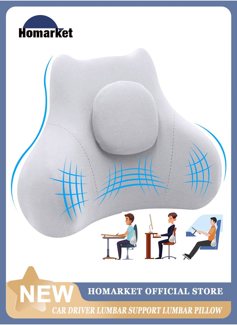 HomarKet Lumbar Support Pillow for Office Car Back Support Pillow with Memory Foam Pad Back Cushion for Back Pain Relief Improve Posture Cushion  - Image 1