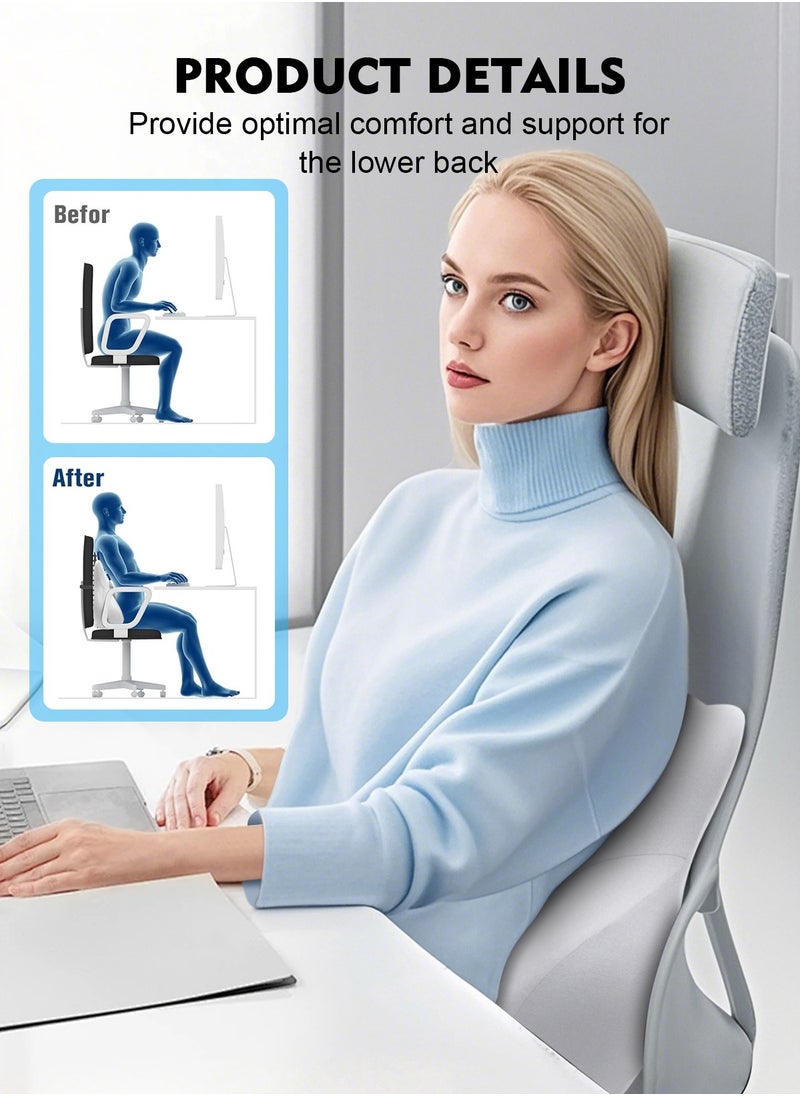HomarKet Lumbar Support Pillow for Office Car Back Support Pillow with Memory Foam Pad Back Cushion for Back Pain Relief Improve Posture Cushion  - Image 3