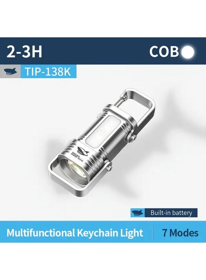 TIP 138K Mini Super Bright LED Rechargeable Flashlight 7 Modes COB Floodlight Portable Keychain Camping Light For Outdoor Emergency - Image 1