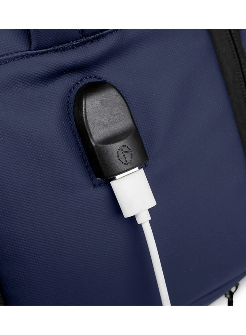 Hike Blue Unisex Expandable Shoulder Backpack Water Resistant Laptop Daypack with 360° Degree Opening and Separate Laptop Compartment for Travel/Business/College, HK21, Blue  | Best Price UAE