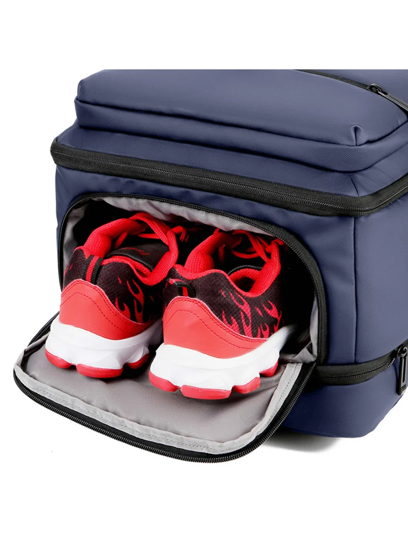 Hike Blue Unisex Expandable Shoulder Backpack Water Resistant Laptop Daypack with 360° Degree Opening and Separate Laptop Compartment for Travel/Business/College, HK21, Blue  | Best Price UAE