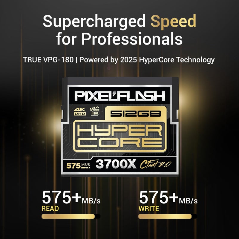 PixelFlash بطاقة 512 جيجابايت بيكسل فلاش CFast 2.0 3600X هايبر كور 565 ميجابايت/ثانية SATA3 VPG180 بطاقة C فاست متوافقة مع كاميرات الفيديو والصور السينمائية DSLR مختبرة ومعتمدة ذاكرة فلاش 512 جيجابايت موديل 2024 - Image 2