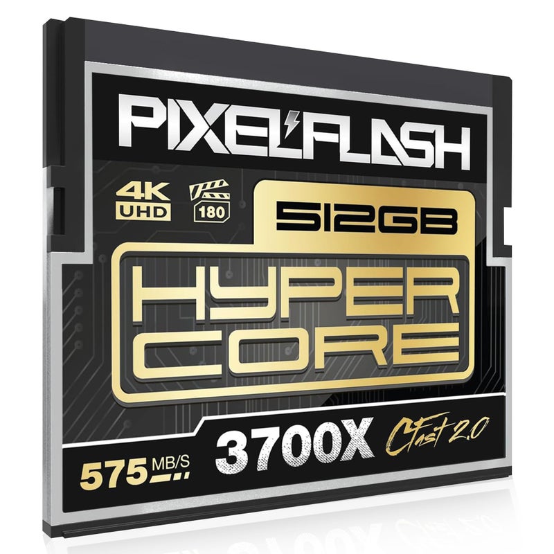PixelFlash بطاقة 512 جيجابايت بيكسل فلاش CFast 2.0 3600X هايبر كور 565 ميجابايت/ثانية SATA3 VPG180 بطاقة C فاست متوافقة مع كاميرات الفيديو والصور السينمائية DSLR مختبرة ومعتمدة ذاكرة فلاش 512 جيجابايت موديل 2024 - Image 1