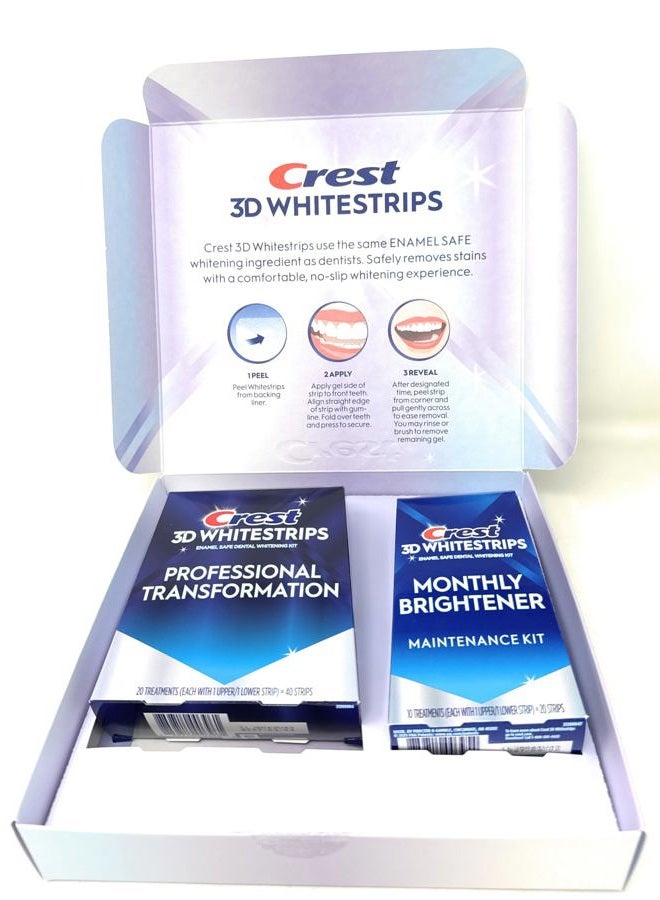 Crest شرائط تبييض الأسنان 3D، 40 + 20 شريط - Image 3