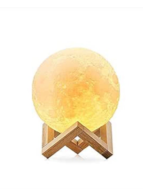 13Cm 3D Moon Lamp Printed Night Light 9 Colors Change Optical Illusion Led Lunar Moonlight Globe Ball With Wood Stand Base Decorative Light