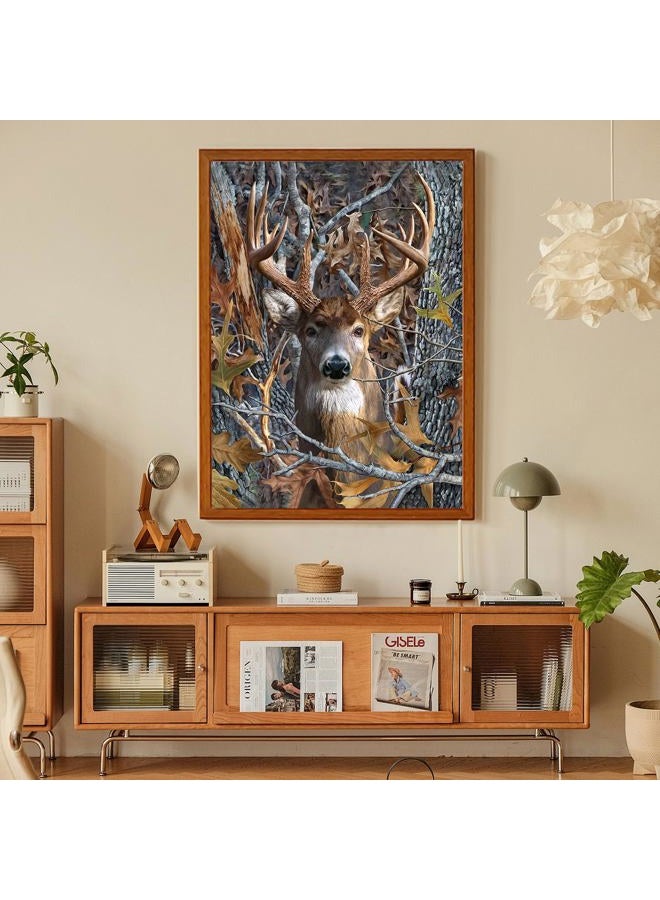 Fountor Deer Diamond Art Kits for Adults, Deer Diamond Painting Kits for Adults Beginners, DIY 5D Forest Diamond Painting with Round Gem Art Kits for Gift Home Wall Decor 12x16 Inch - Image 2