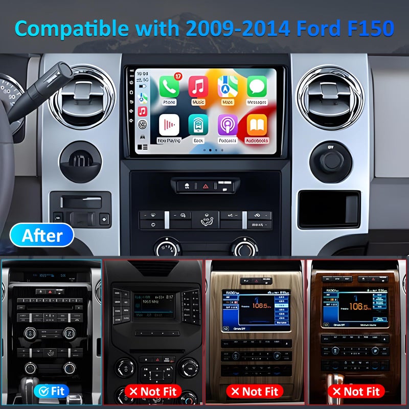 Bestview 4G+64G Car Radio Upgrade for Ford F150 2009-2014: Android 15 Car Stereo for F150 Radio with 9 inch Touch Screen, Wireless Carplay/Android Auto, GPS, WiFi, Bluetooth,FM RDS Audio, SWC, Backup Camera - Image 2