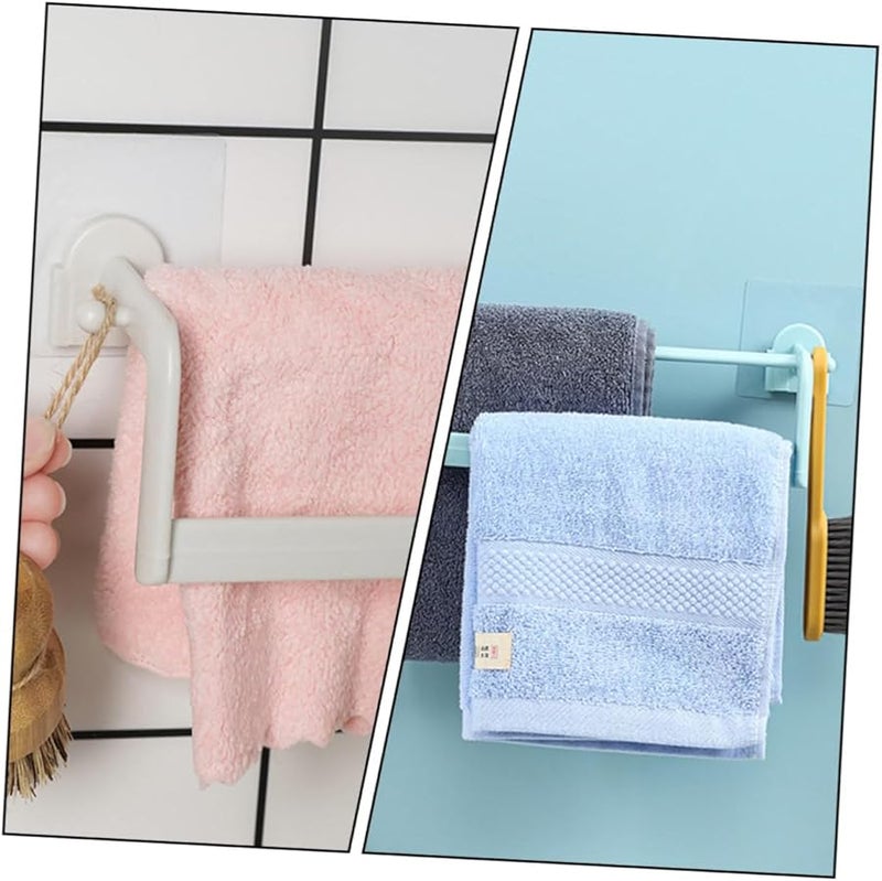 2Pcs Adhesive Wall Mount Towel Rack Double Bar Bathroom Storage Stand Strong Load Bearing - Image 4