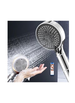 Excefore Shower Head with Filter, High Pressure Double-Sided Shower Head with Silicone Body Scrubber, Handheld Shower with On/Off Switch, 5 Spray Modes for Body and Hair Massage (Silver)  - Image 1