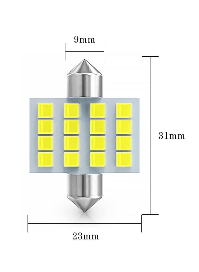 Generic Led Car Bulb, 8pcs Super Bright White Double Tip 2835 31mm 16SMD Led Car Lights Bulb for Car Interior Dome Map Trunk Light  - Image 2